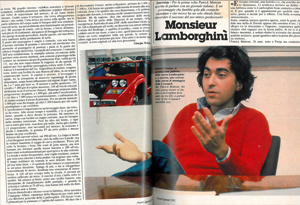 Lamborghini Jalpa, Magazine Article